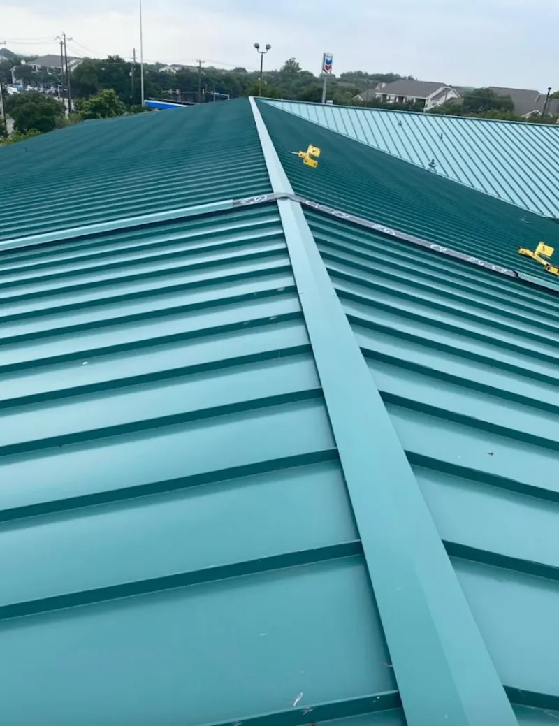 Green commercial metal roof ridge and valley for Metal Roof Repair in Mechanicville